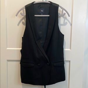 Gap Black Sleeveless Blazer Vest